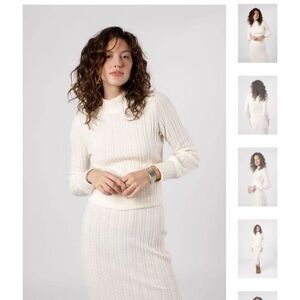 NWT Large cable knit crop sweater